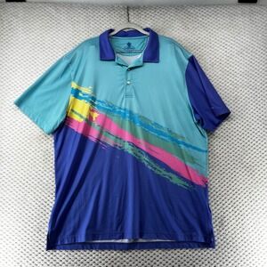 Chubbies Polo Shirt Colorful‎ Brush Strokes Athletic Retro Bamboo Performance XL